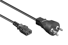 Power cable with DK earth pin
