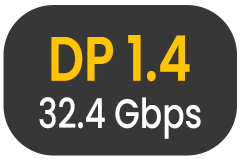 Displayport 1.4 – High Speed (HBR3 upp till 32,4 Gbit/s)